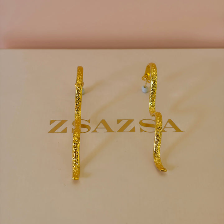 Dainty Forward Snake Earrings  | Gold Plated | ZsaZsa