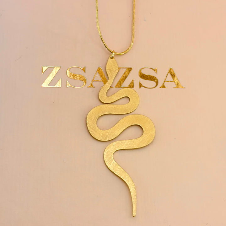 Statement Snake Gold Necklace  | Gold Plated | ZsaZsa