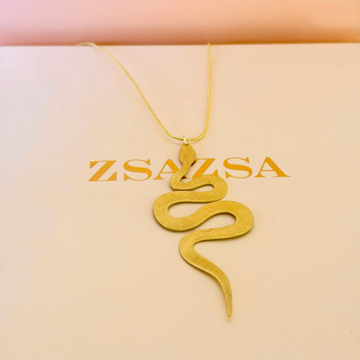 Statement Snake Gold Necklace  | Gold Plated | ZsaZsa