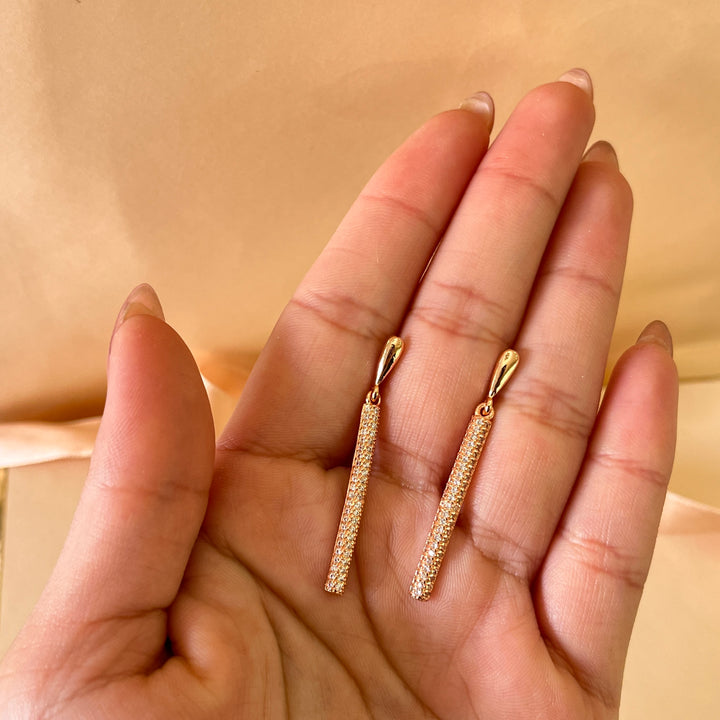 zircone rose gold plated earrings