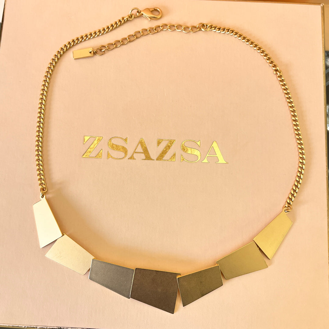 Asymmetric handmade gold plated set