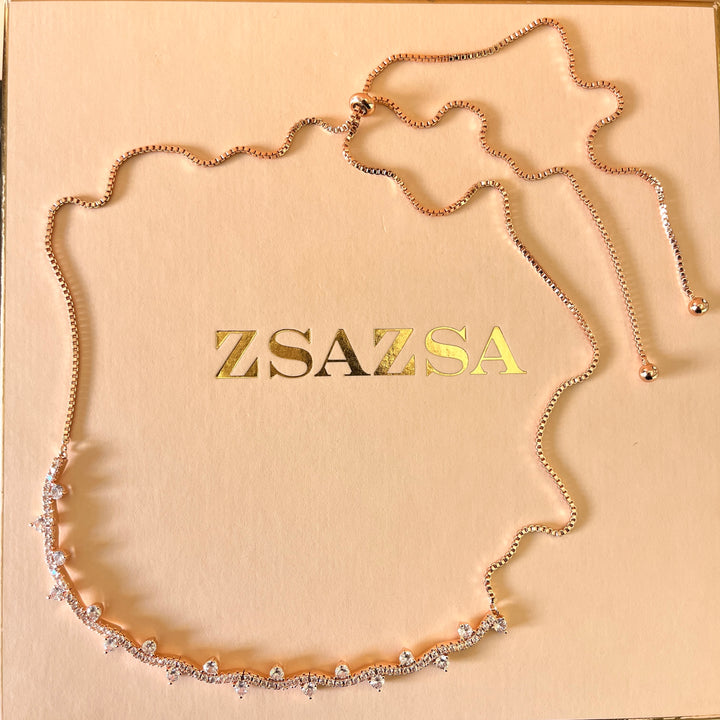 Round zircone rose gold plated set