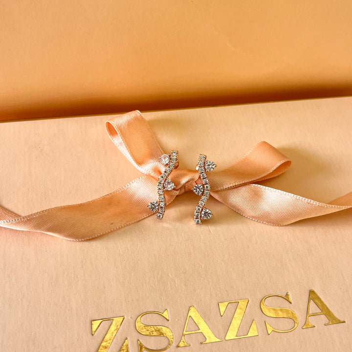 Round zircone rose gold plated set