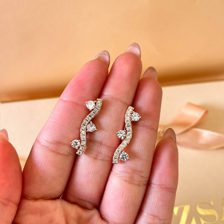 Round zircone rose gold plated set