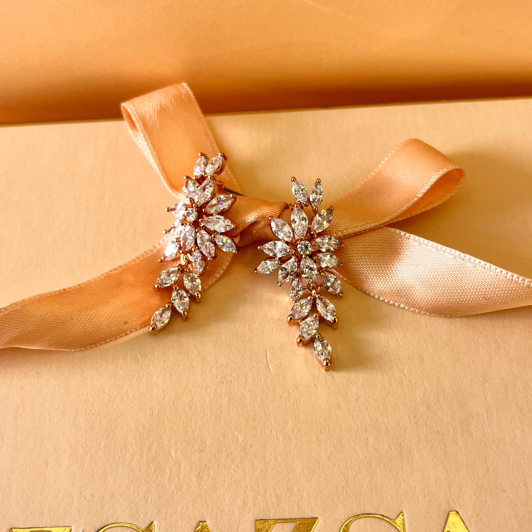 Marquise zircone rose gold plated set
