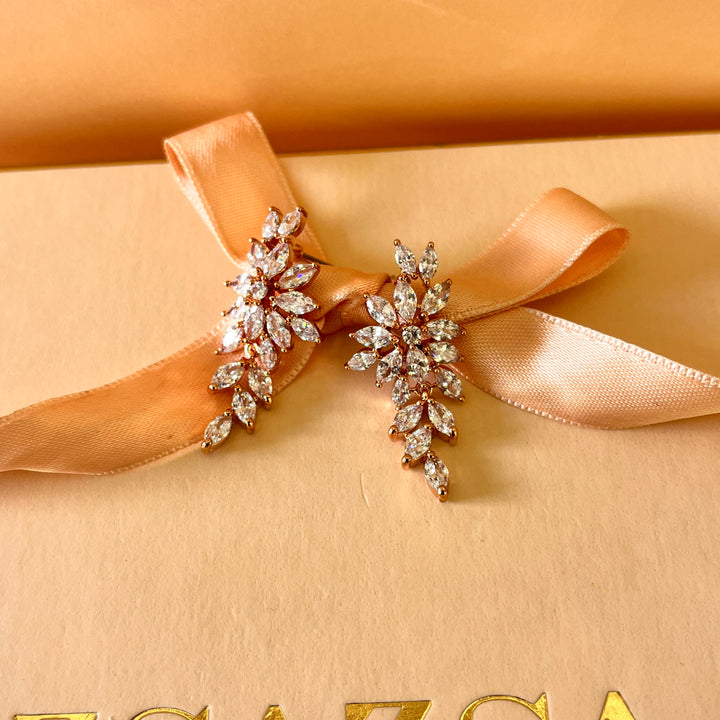Marquise zircone rose gold plated set