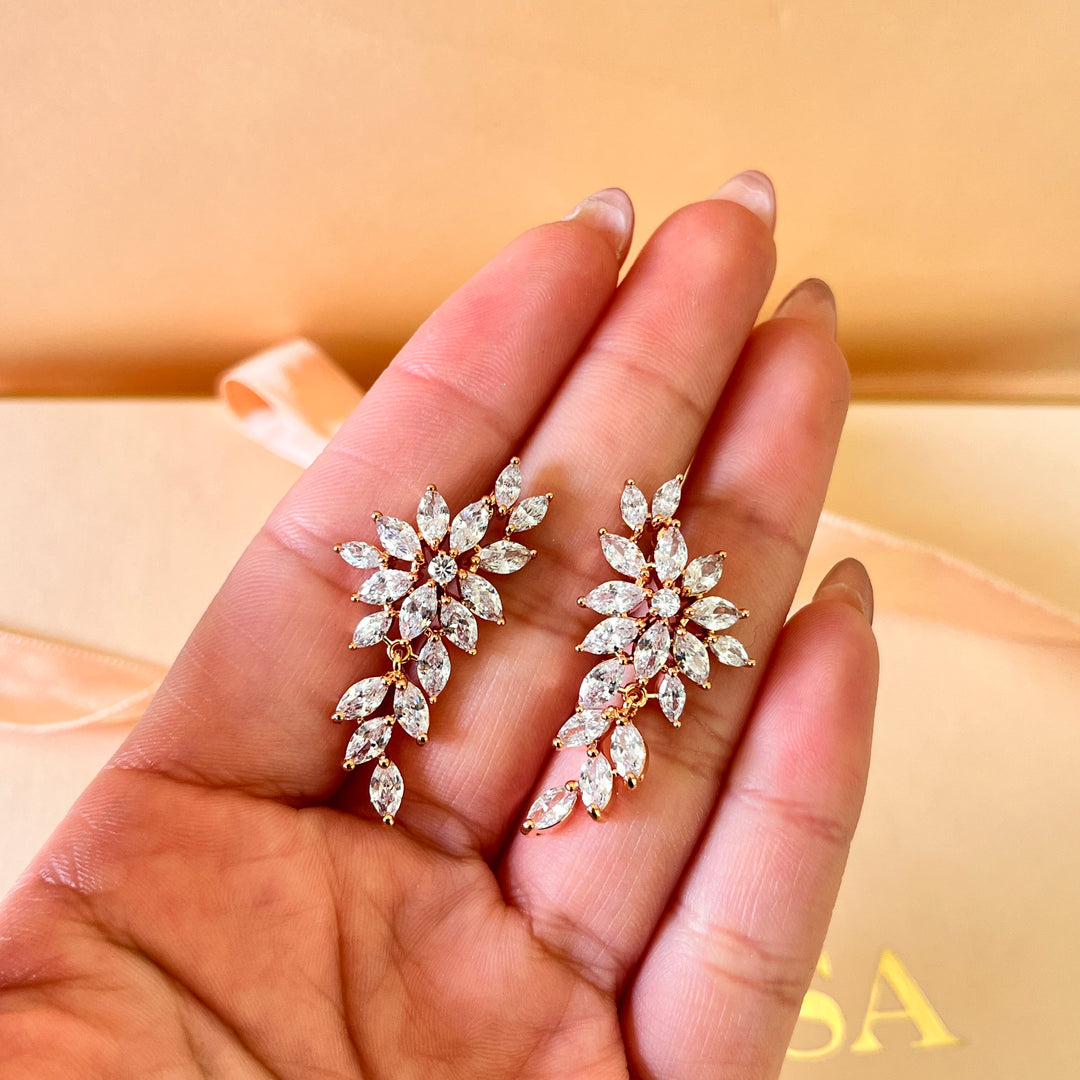 Marquise zircone rose gold plated set