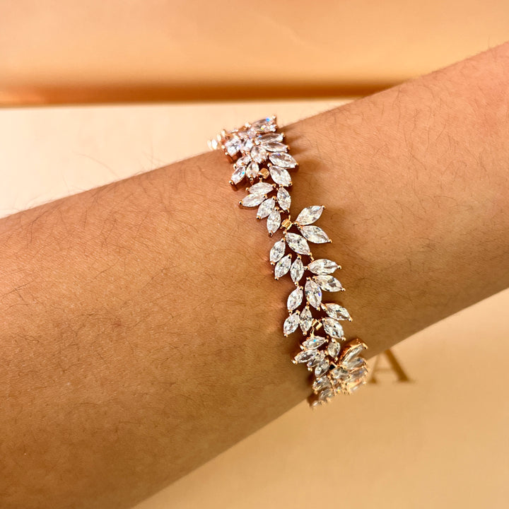 Marquise zircone rose gold plated set