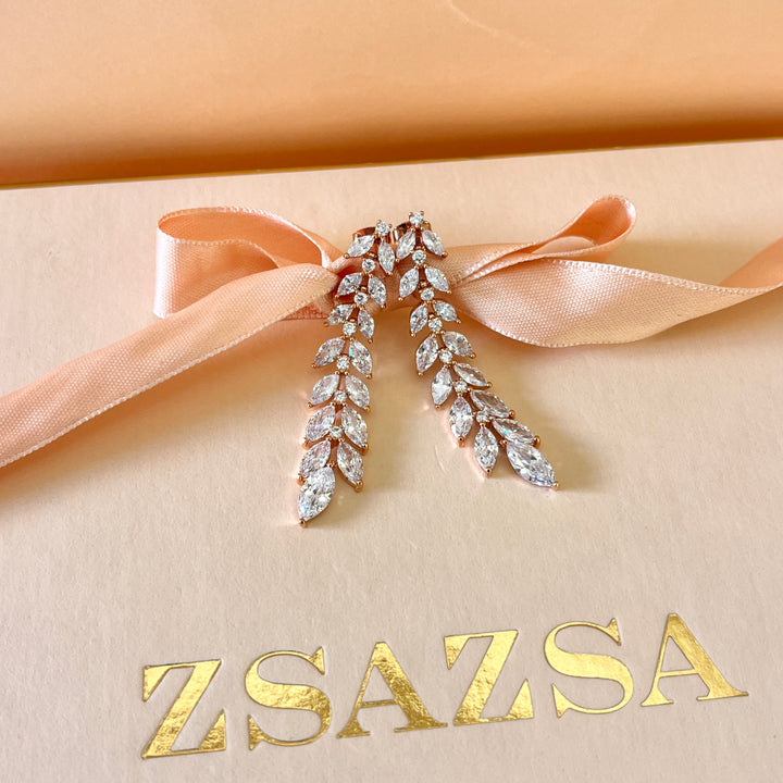 Marquise zircone rose gold plated set