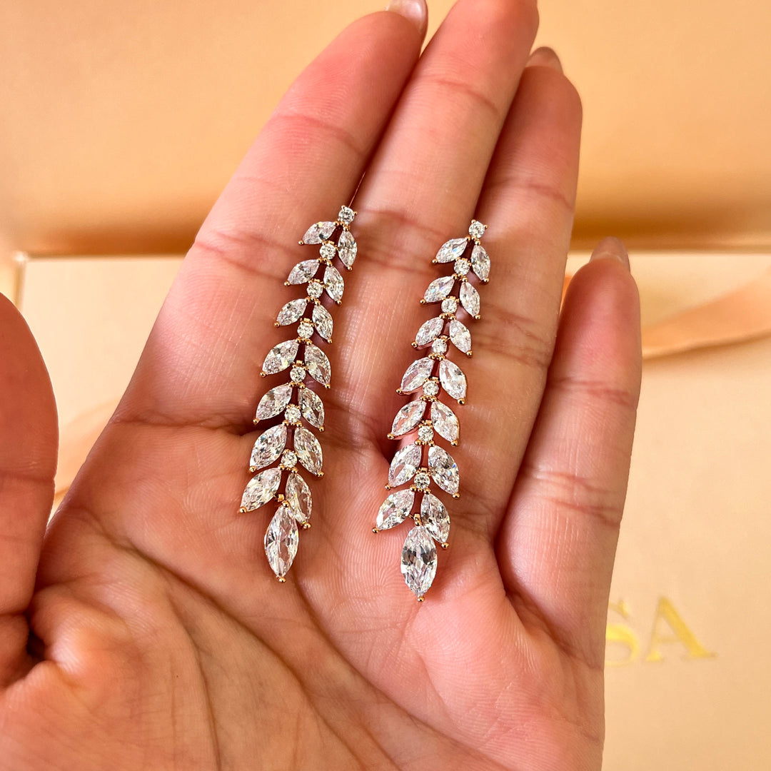 Marquise zircone rose gold plated set