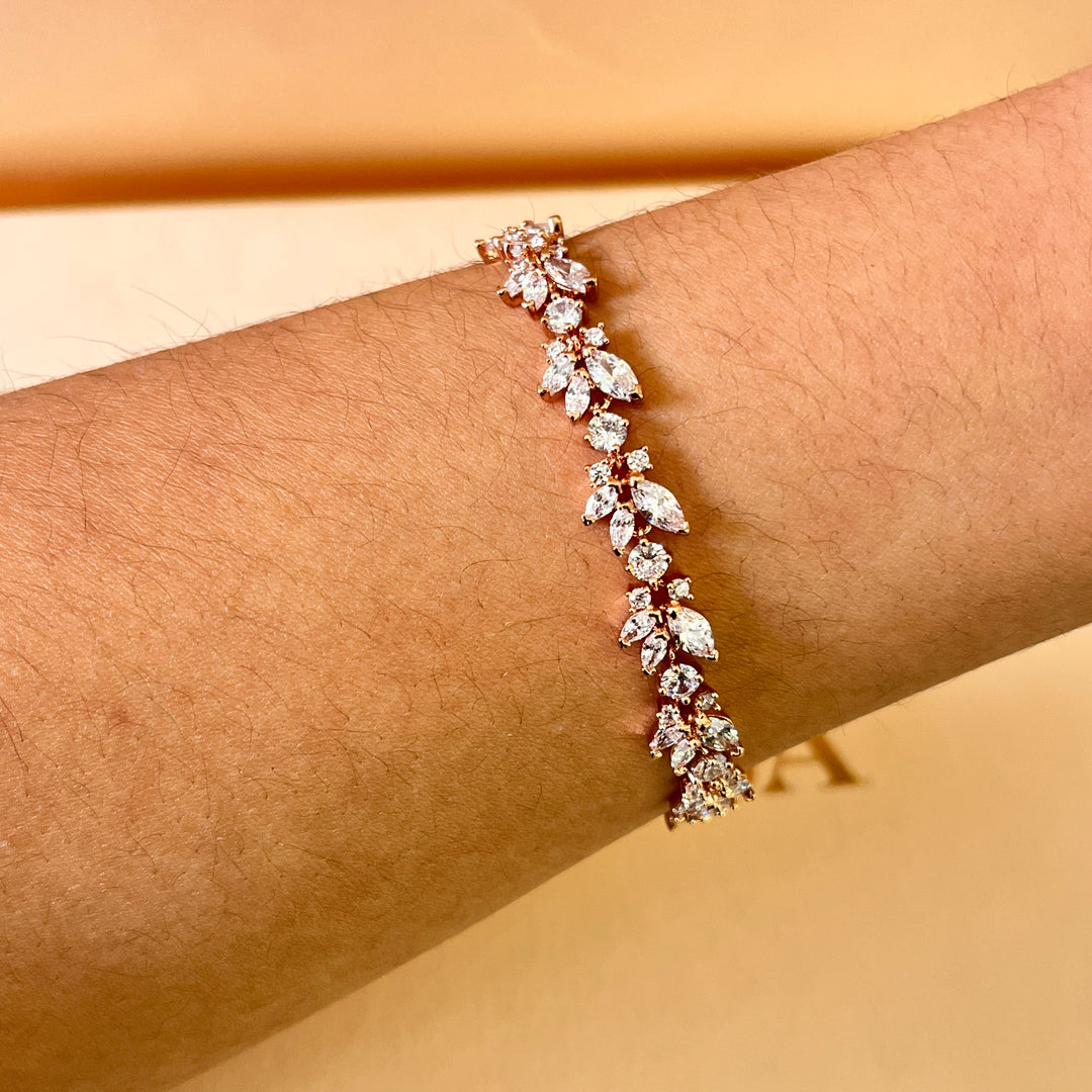 Marquise zircone rose gold plated set