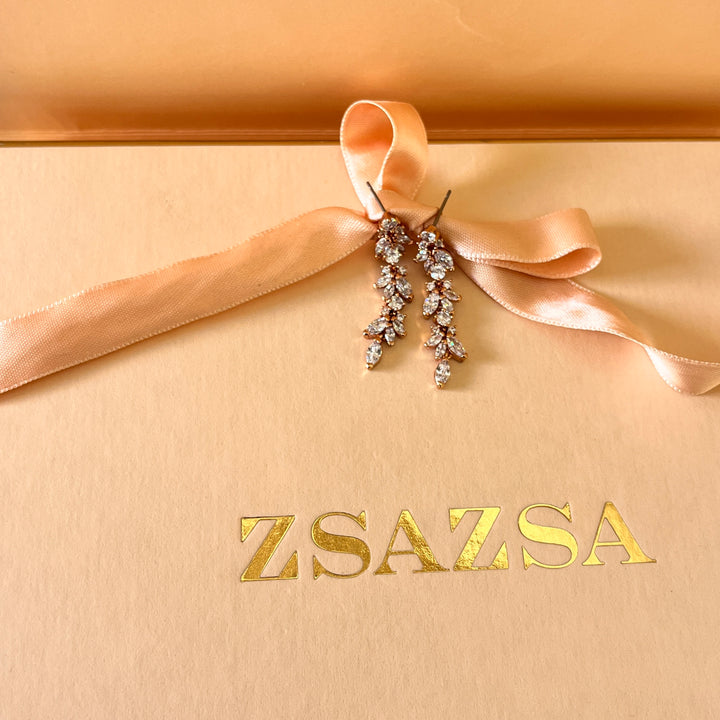 Marquise zircone rose gold plated set