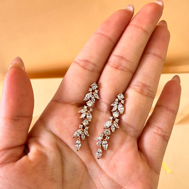 Marquise zircone rose gold plated set