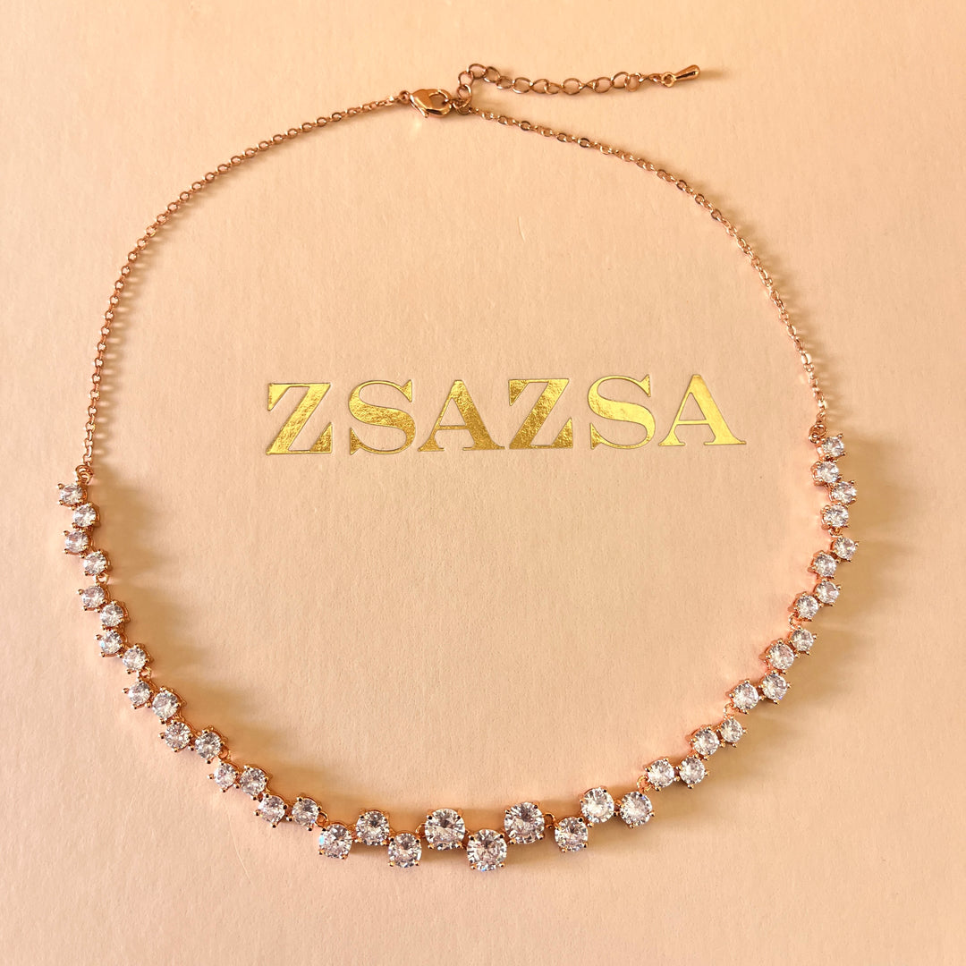 Teardrop zircone white gold plated set