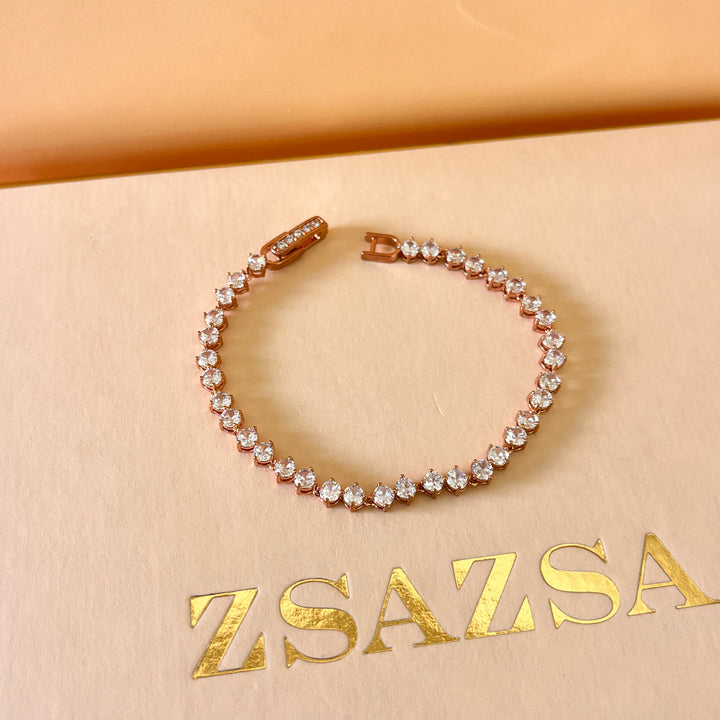 Teardrop zircone white gold plated set