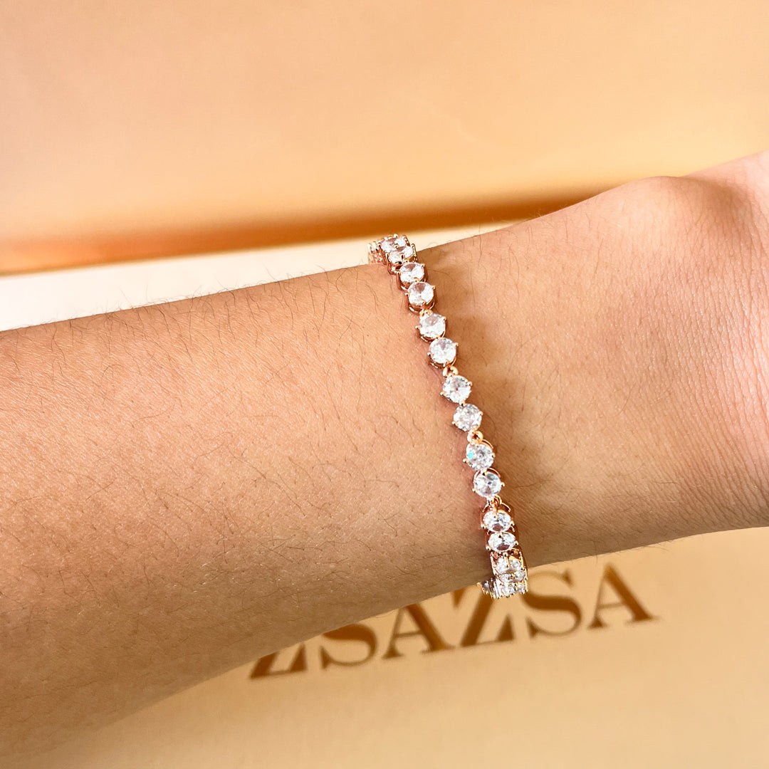 Teardrop zircone white gold plated set