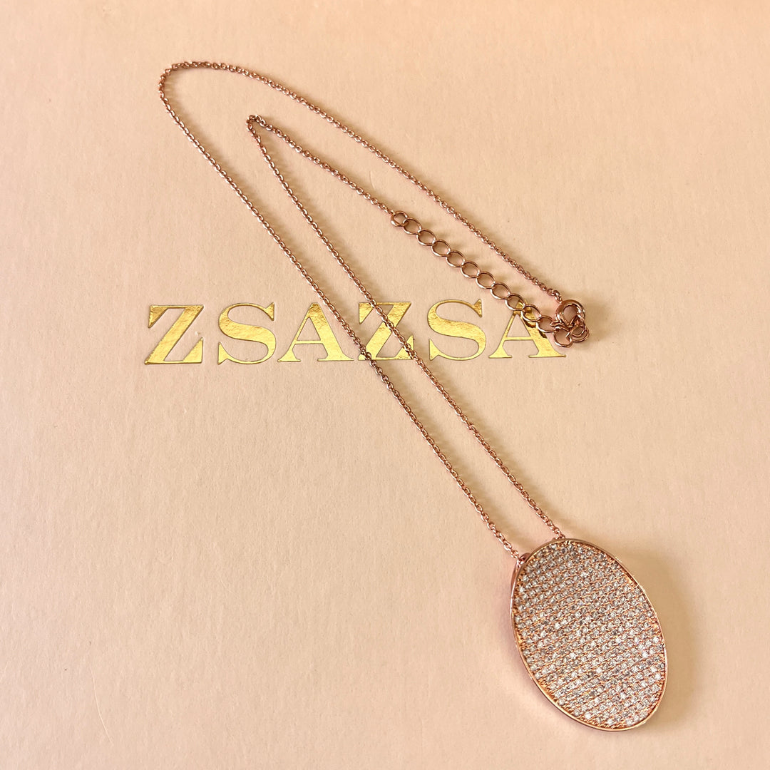 Zircone rose gold plated oval set