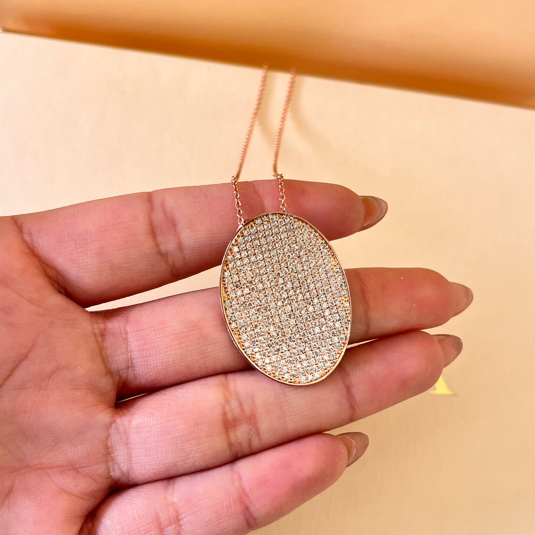 Zircone rose gold plated oval set