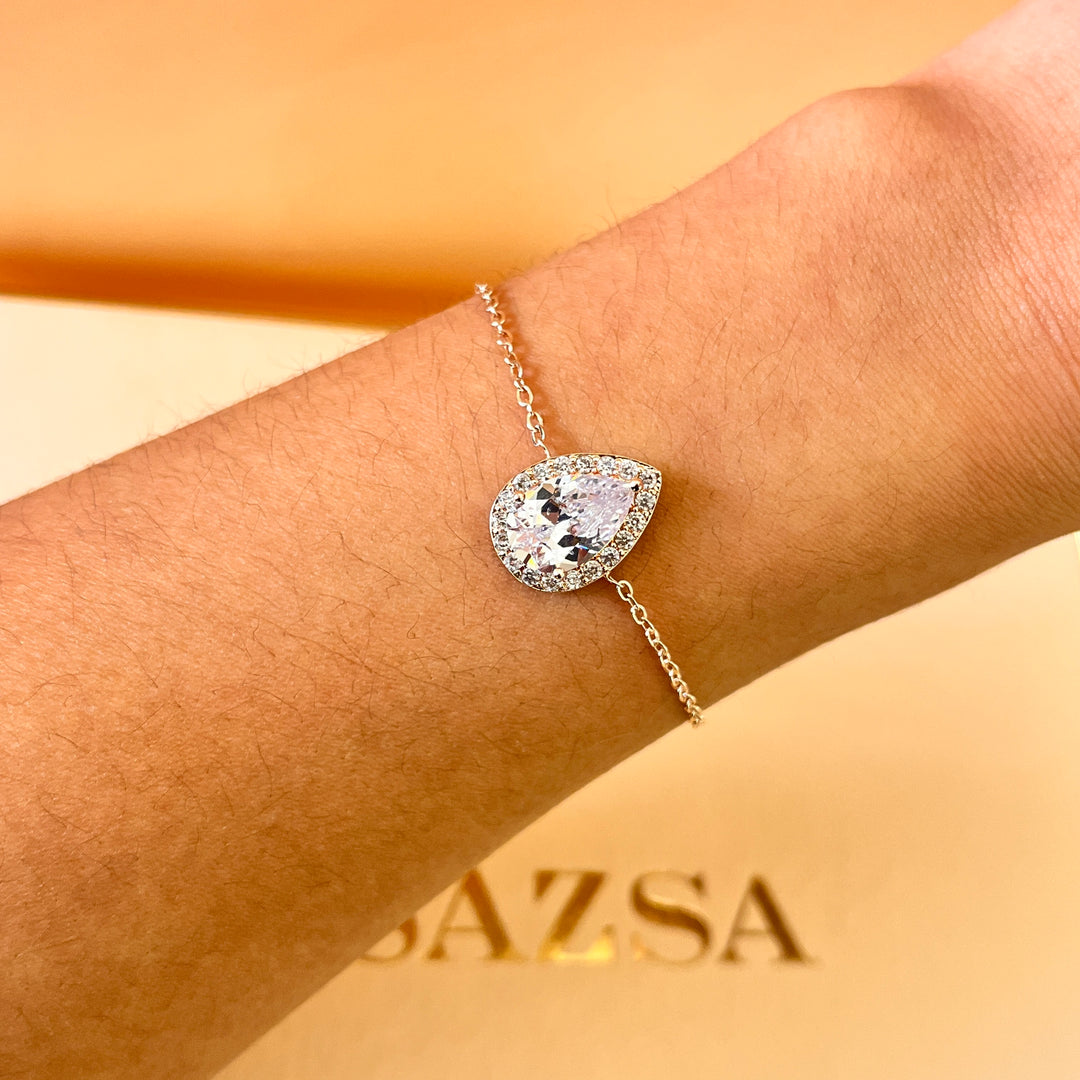 Teardrop zircone rose gold plated set