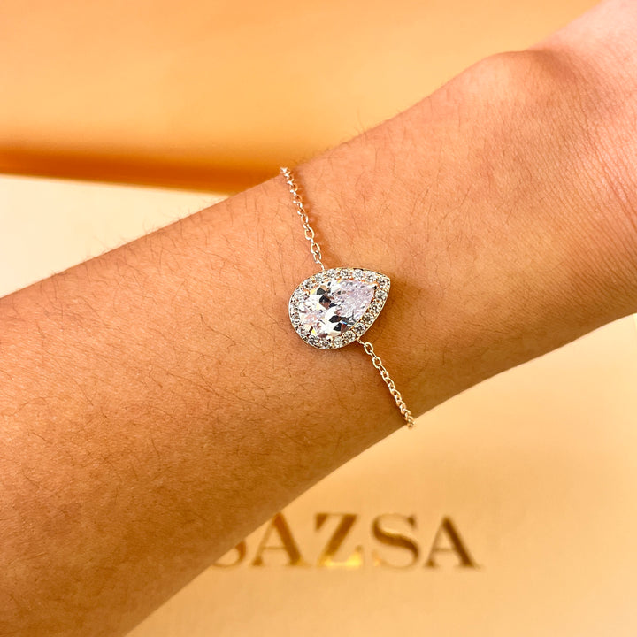 Teardrop zircone rose gold plated set