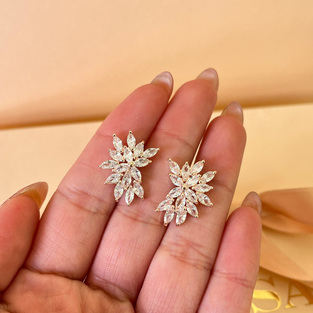Marquise zircone rose gold plated earrings and bracelet