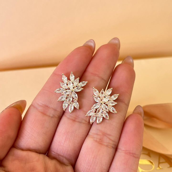 Marquise zircone rose gold plated earrings and bracelet