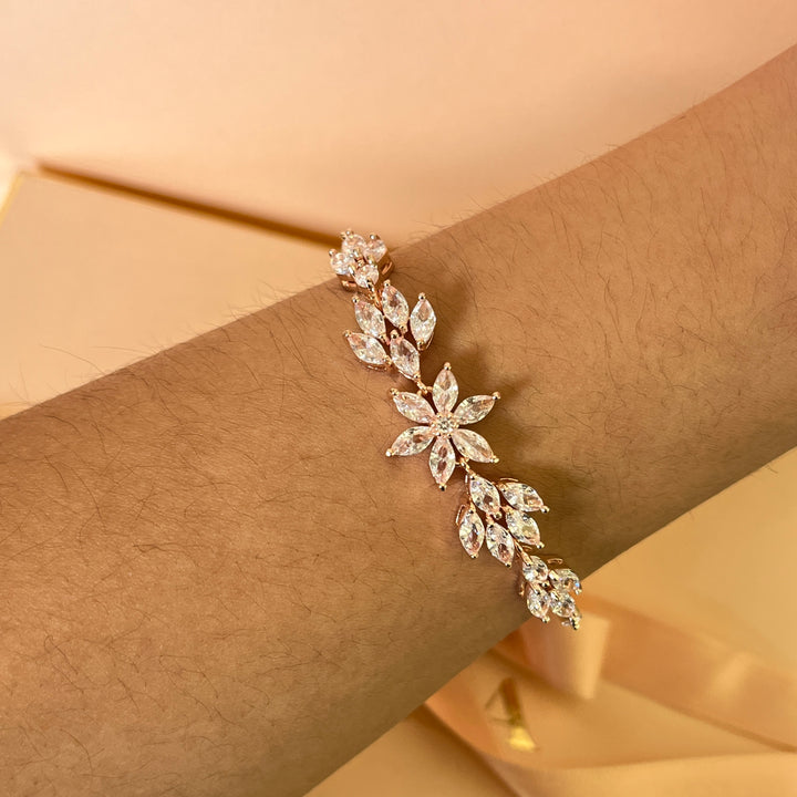Marquise zircone rose gold plated bracelet
