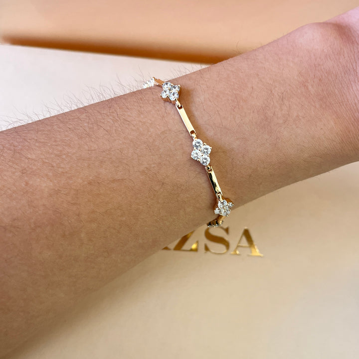 Zircone light rose gold plated bracelet