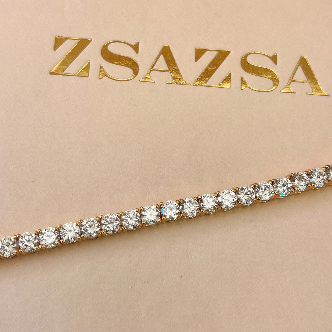 Zircone light rose gold plated tennis bracelet