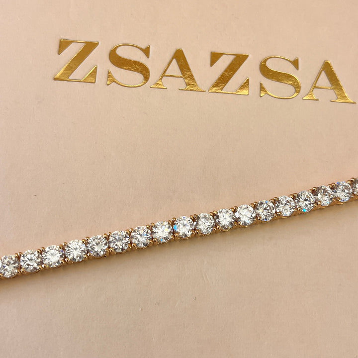 Zircone light rose gold plated tennis bracelet