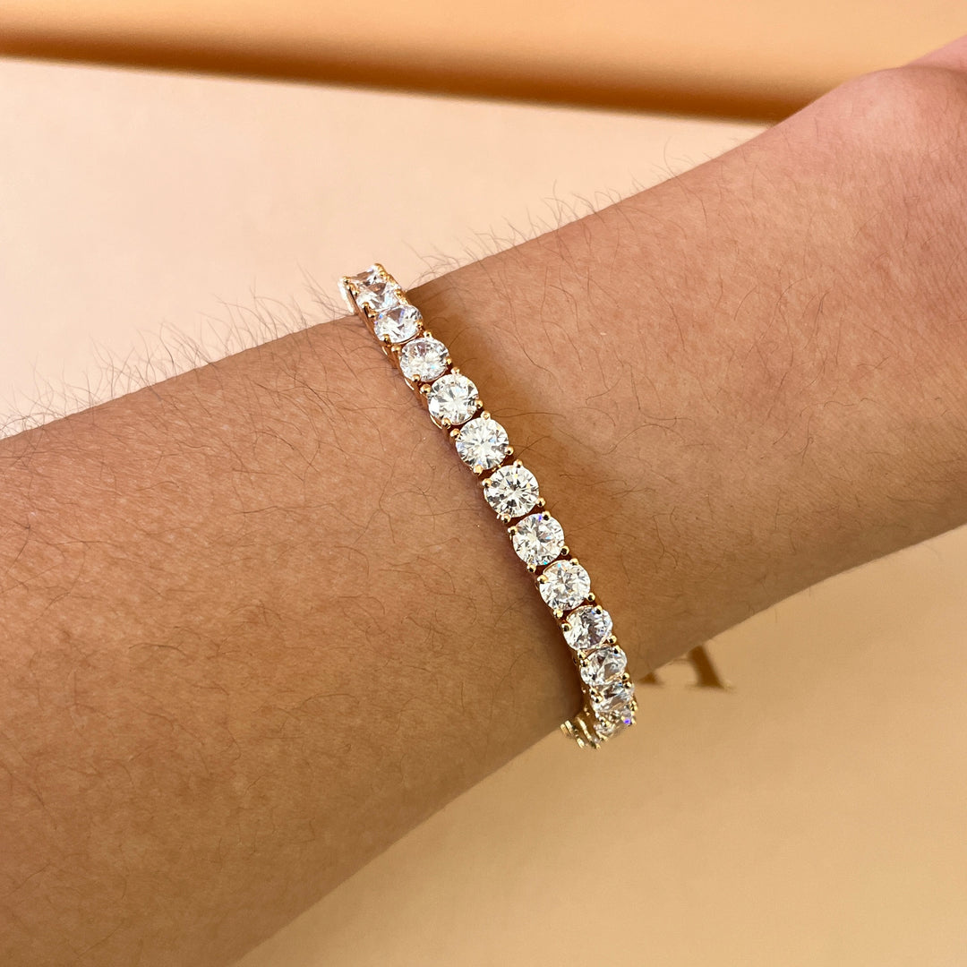 Zircone light rose gold plated tennis bracelet