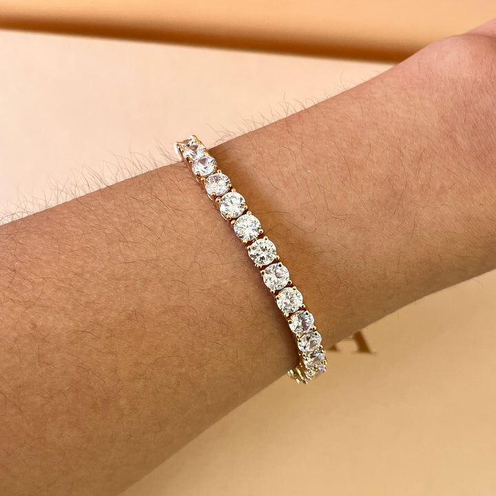 Zircone light rose gold plated tennis bracelet