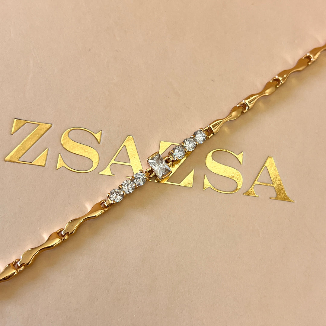 Zircone light rose gold plated bracelet
