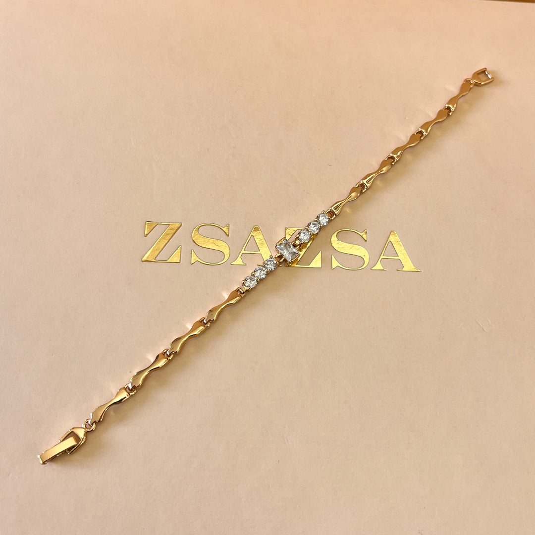 Zircone light rose gold plated bracelet