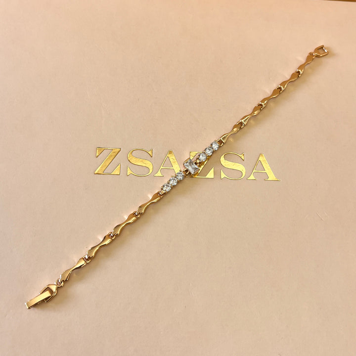 Zircone light rose gold plated bracelet