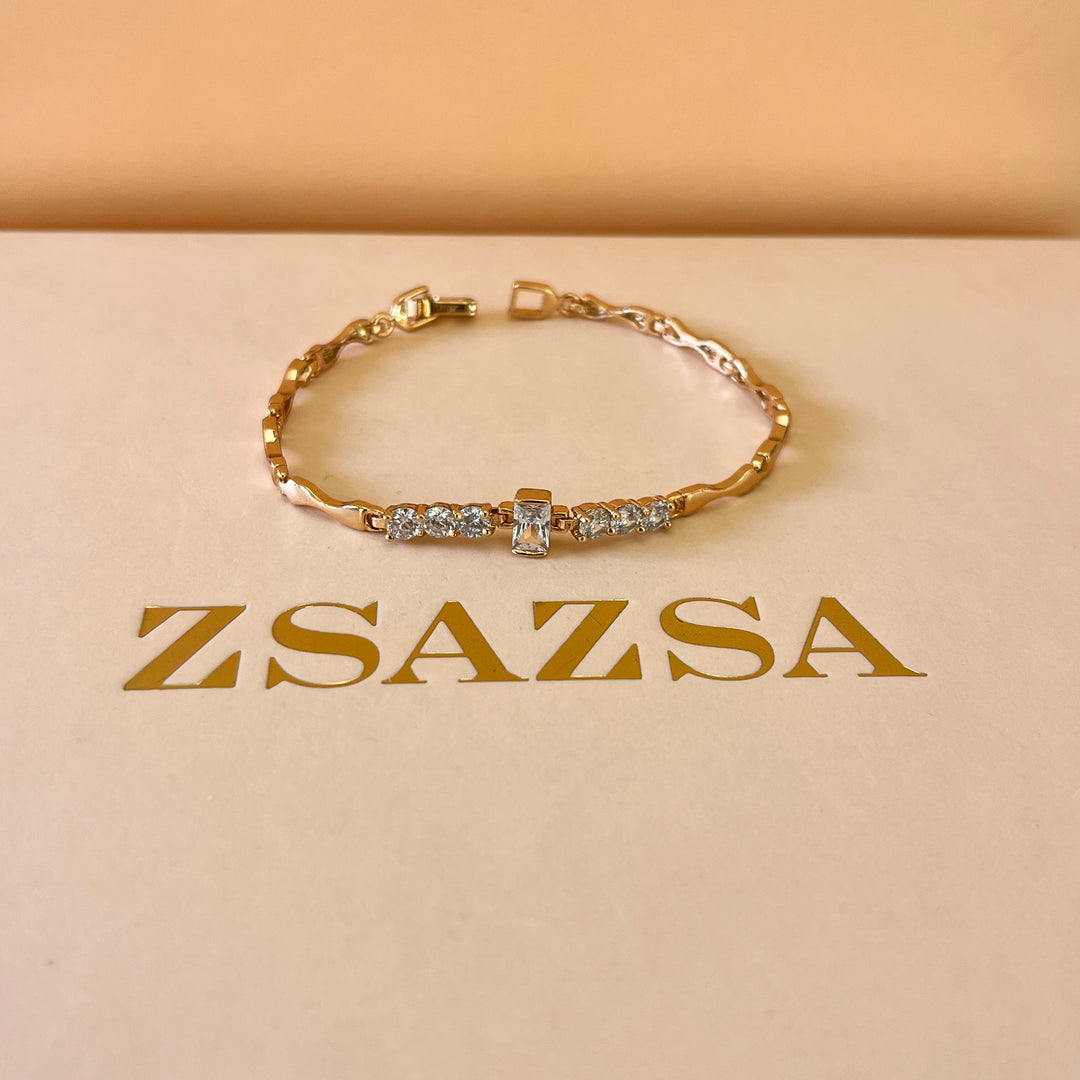 Zircone light rose gold plated bracelet
