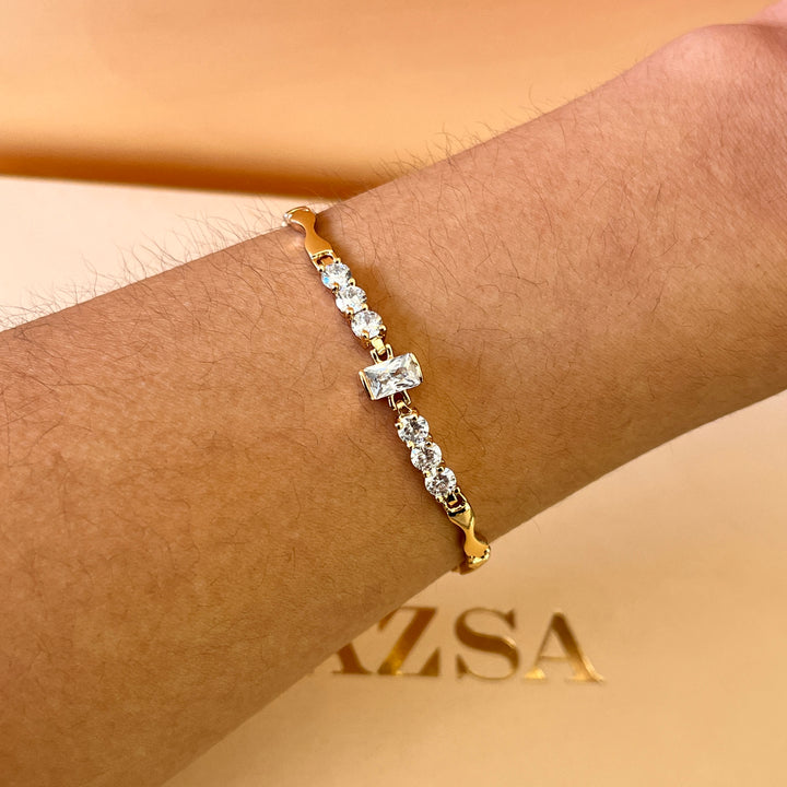 Zircone light rose gold plated bracelet