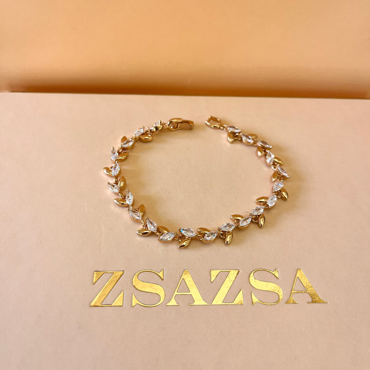 Marquise zircone light rose gold plated bracelet