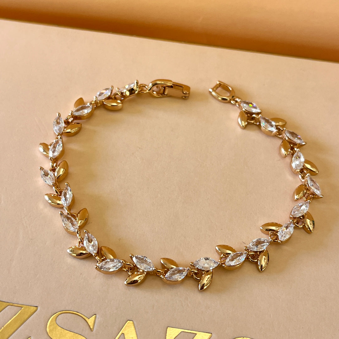 Marquise zircone light rose gold plated bracelet