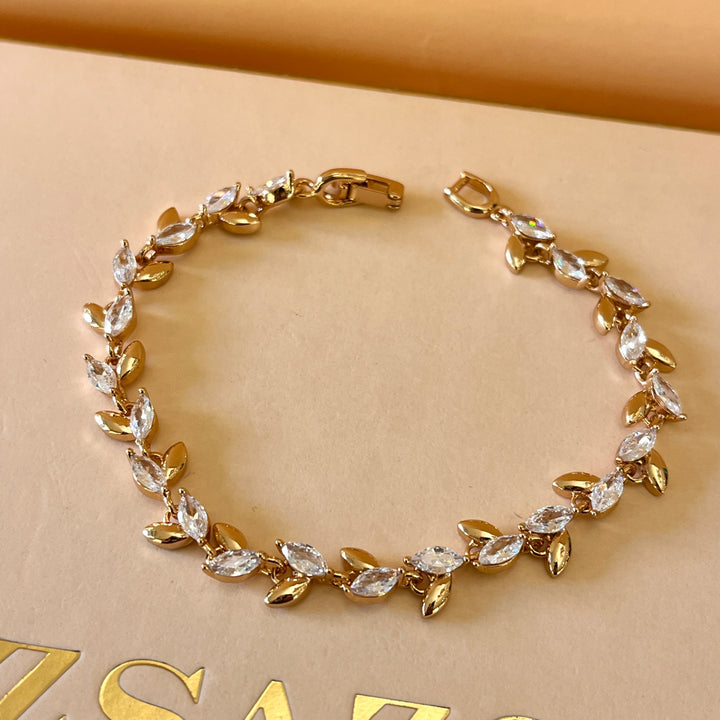 Marquise zircone light rose gold plated bracelet