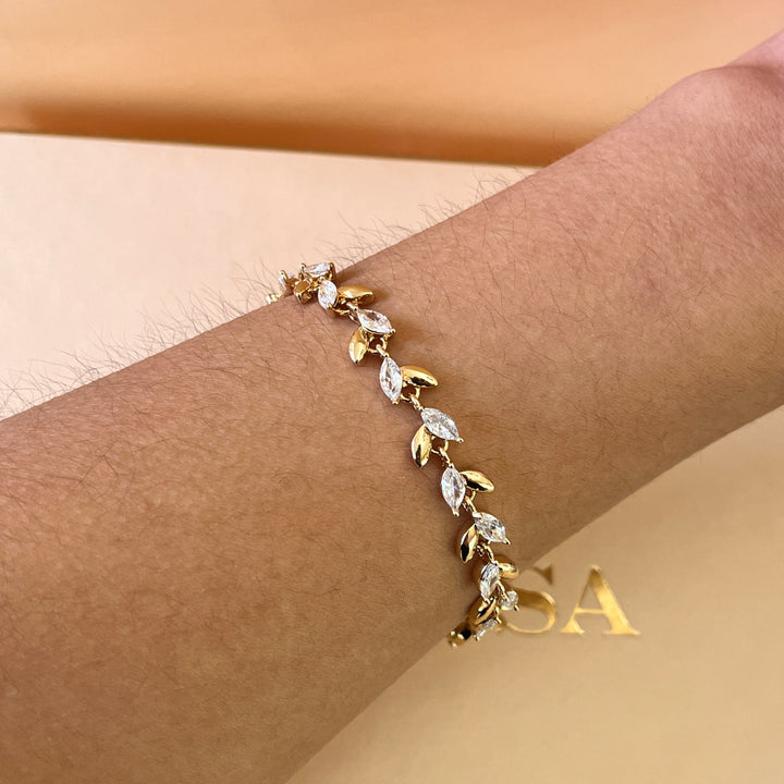 Marquise zircone light rose gold plated bracelet