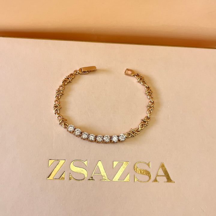 Zircone light rose gold plated bracelet