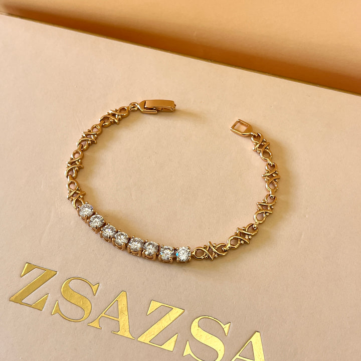 Zircone light rose gold plated bracelet