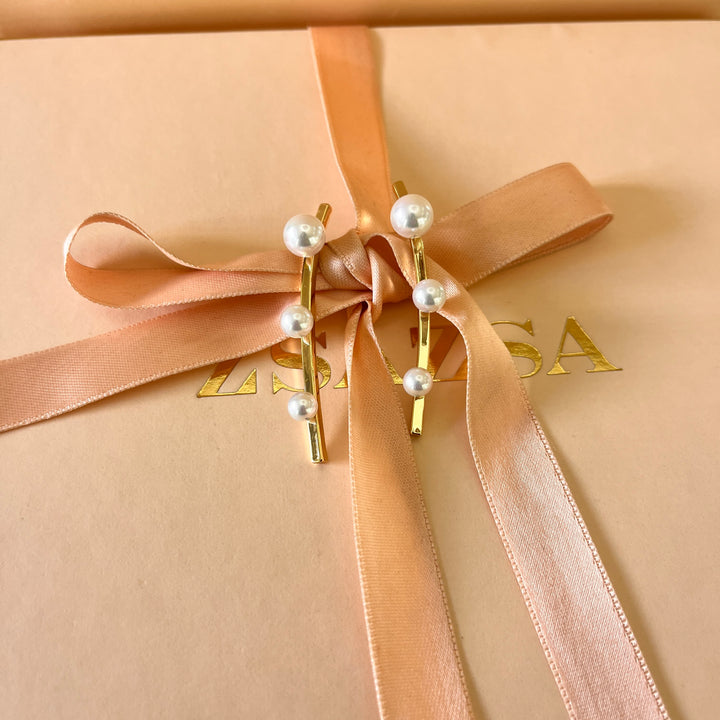 White Mallorca pearls gold plated earrings