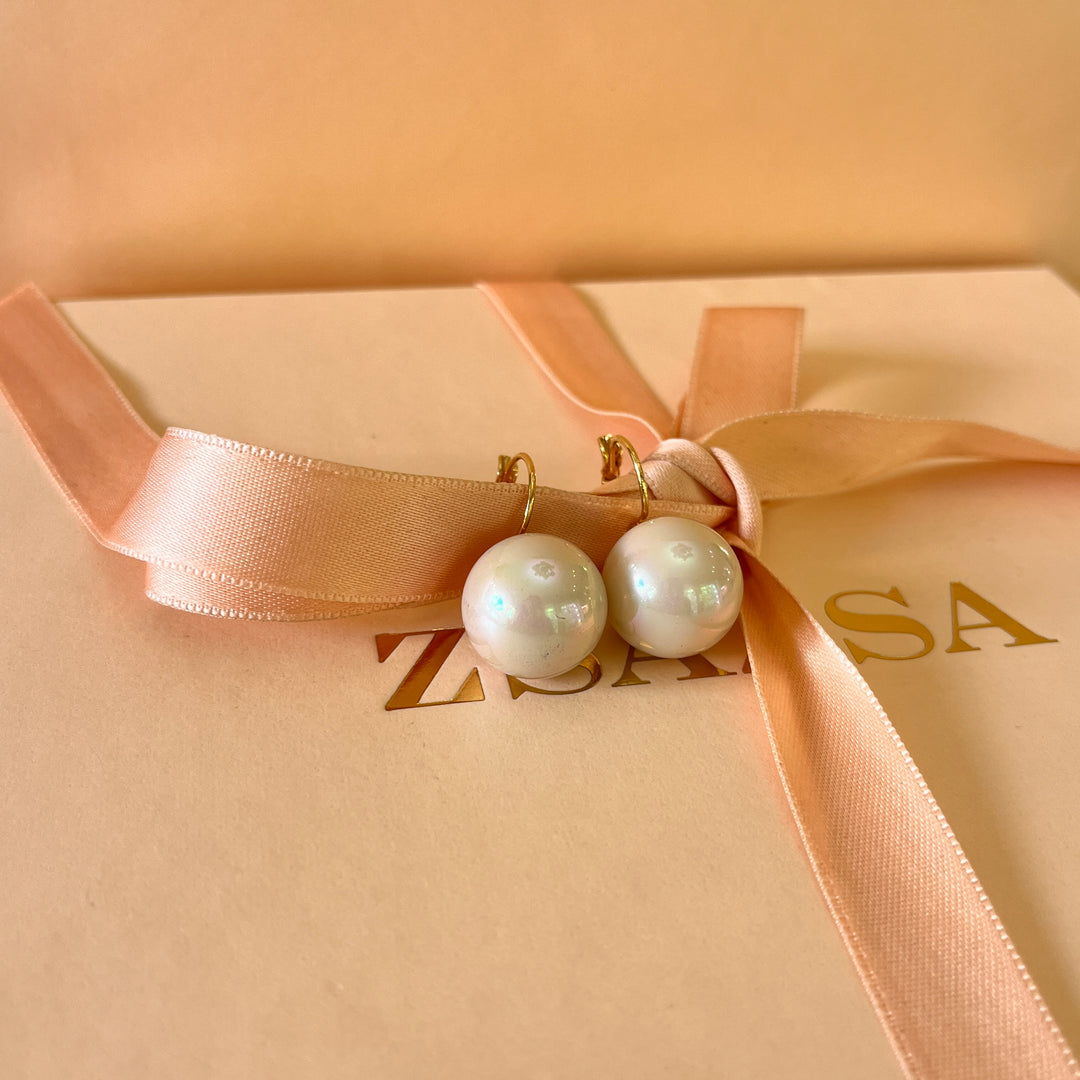 Light pink Mallorca pearls gold plated set