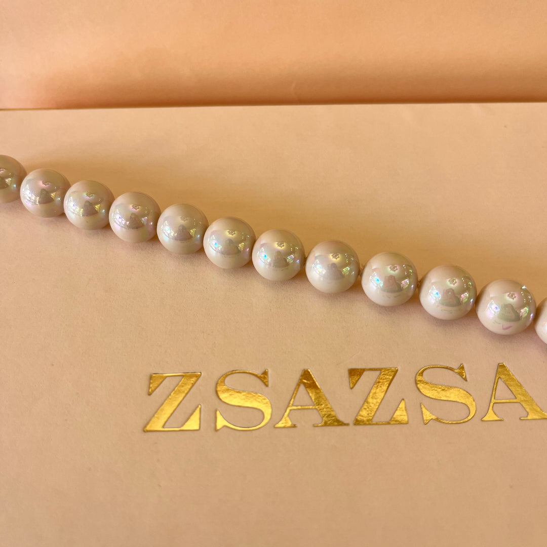 Light pink Mallorca pearls gold plated set