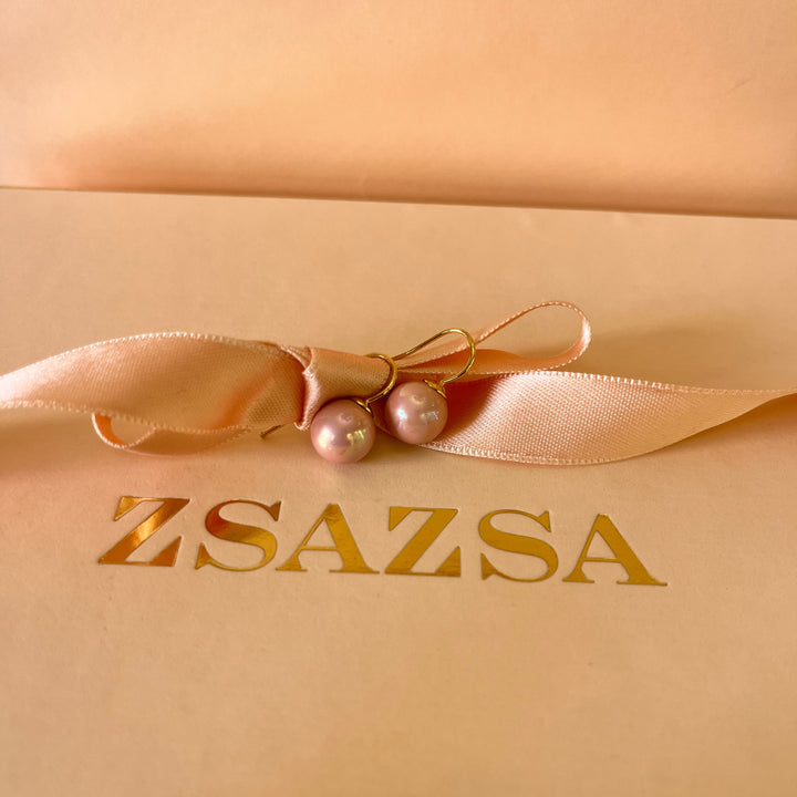 Pink Mallorca pearls gold plated set