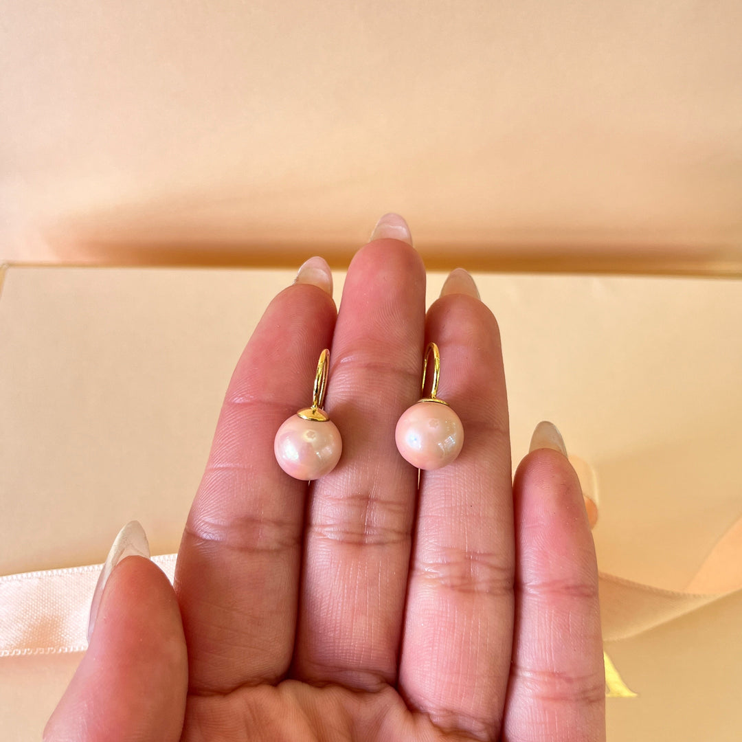 Pink Mallorca pearls gold plated set