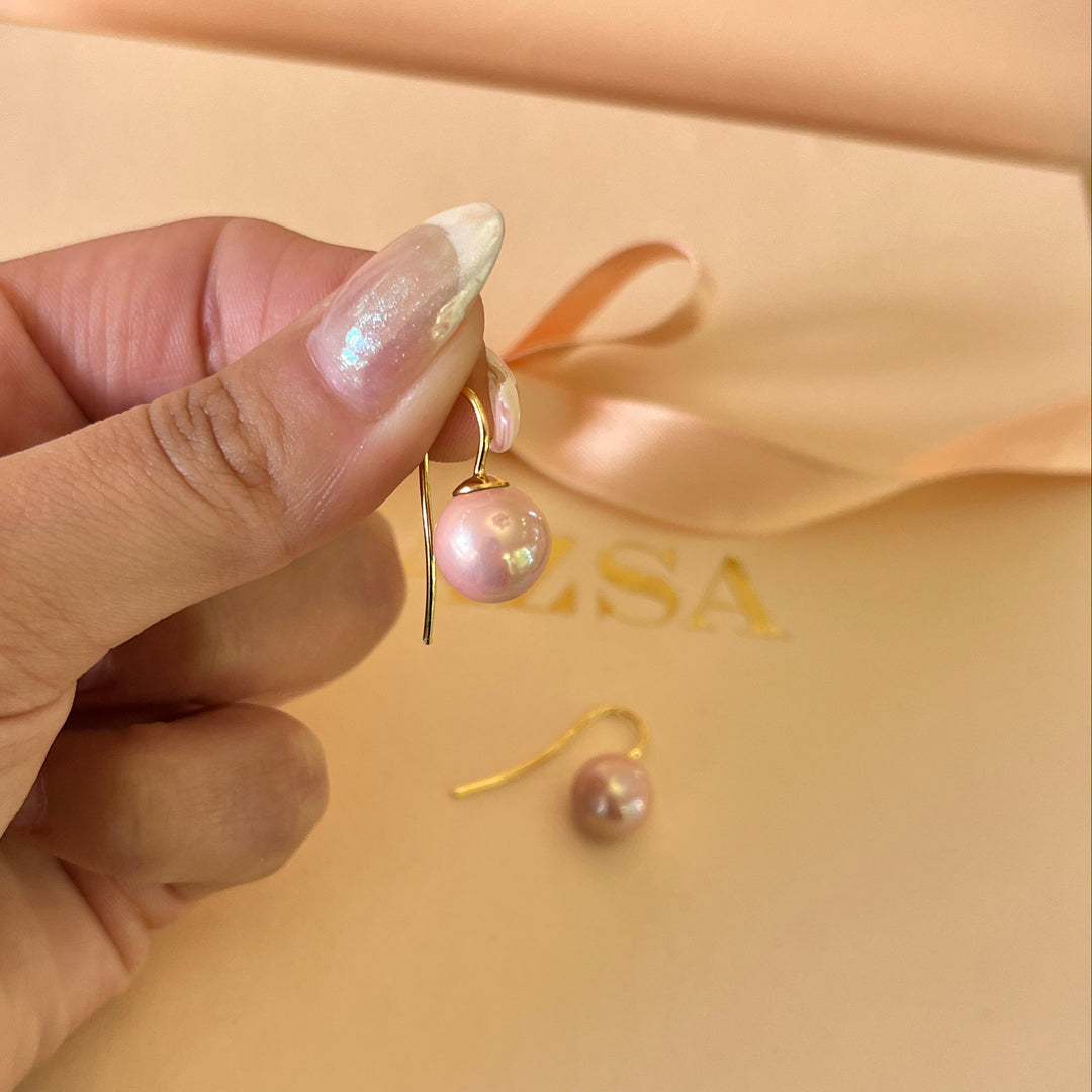 Pink Mallorca pearls gold plated set