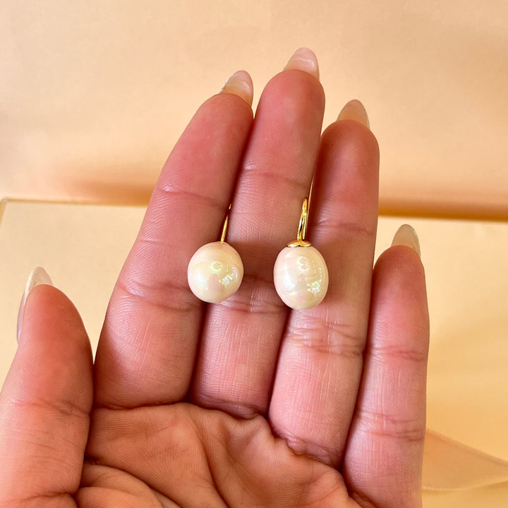 Light pink Mallorca pearls gold plated set